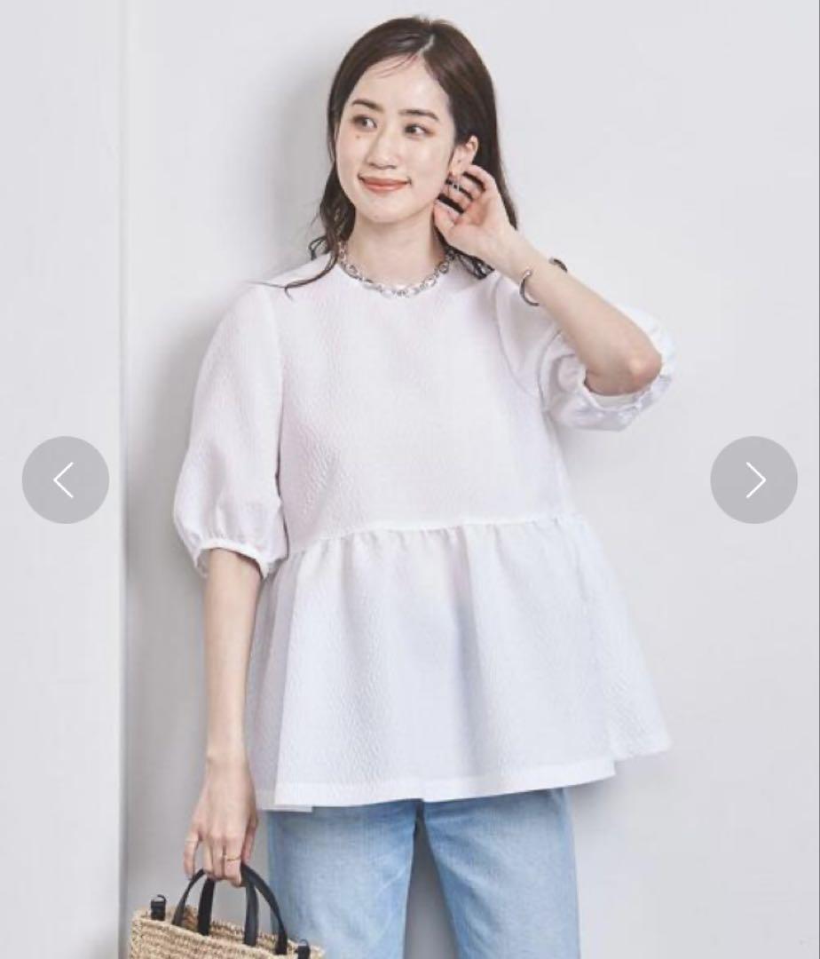 UNITED ARROWS AIRY ジャカード 5SL ペプラム ブラウス UNITED ARROWS（ユナイテッドアローズ）の「AIRY ジャカード 5SL