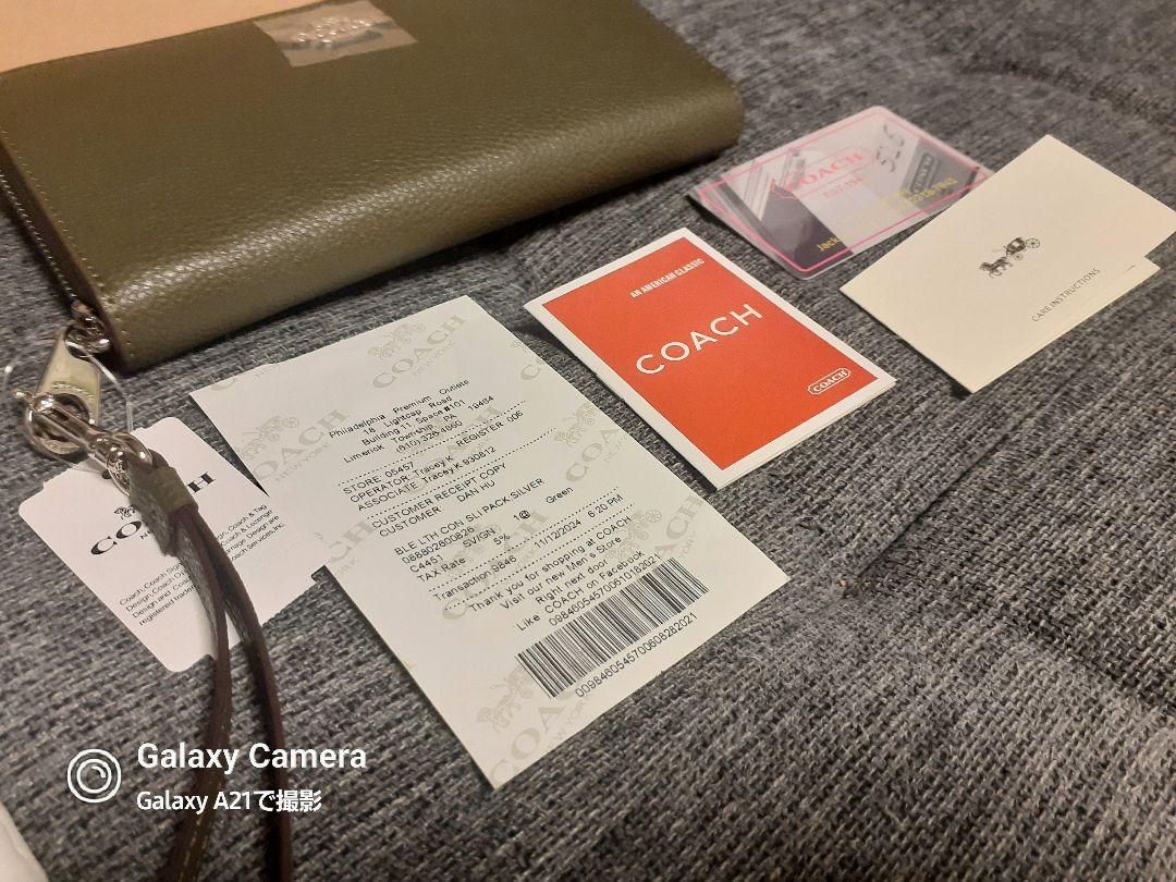 コーチ COACH 財布 長財布 C4451 ストラップ付 ラウンドジップ