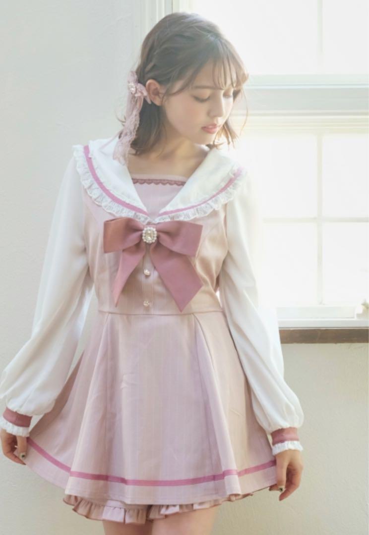 とっておきし新春福袋 リズリサ ピンク セーラーカラーセットアップ LIZLISA ワンピース
