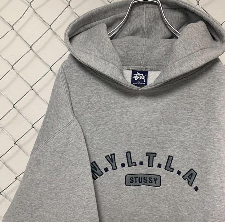 Old プルオーバーメンズ Stussy 90s ビッグシルエット ビッグシルエット パーカー 刺繍 アーチロゴ プルオーバー Old プルオーバーメンズ Stussy 90s ビッグシルエット ビッグシルエット パーカー 刺繍 アーチロゴ プルオーバー