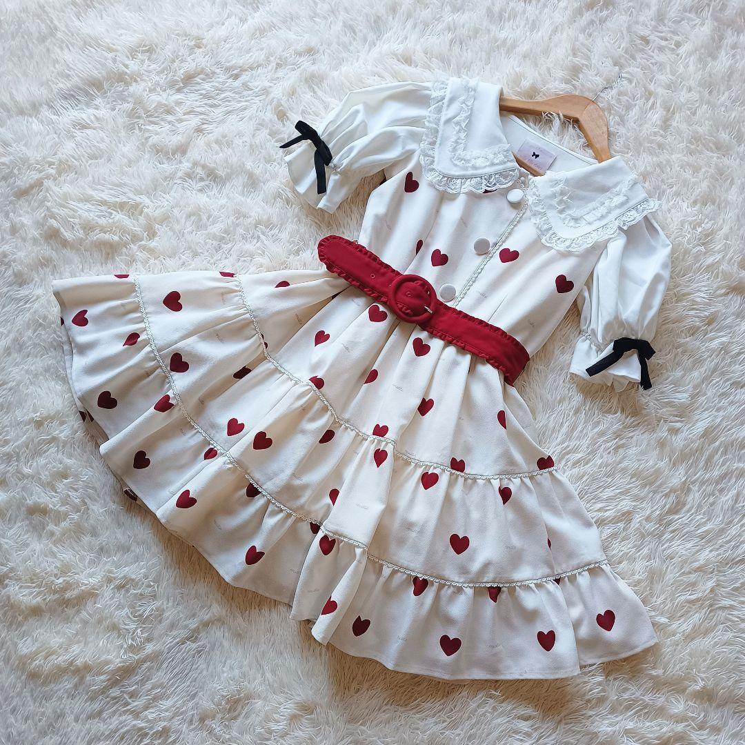 mille fille closet　ハートワンピース　セットアップ　サイズS mille fille closet ハートワンピース セットアップ サイズS