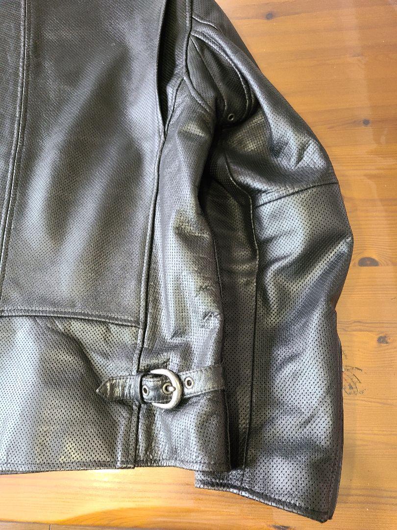 メッシュレザー シングルライダースジャケット メンズ   サイズＬＬ