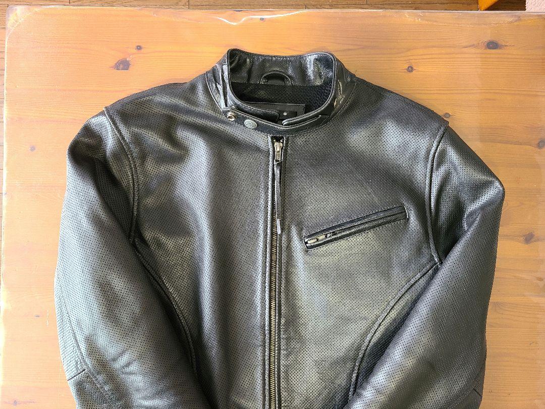 メッシュレザー シングルライダースジャケット メンズ   サイズＬＬ