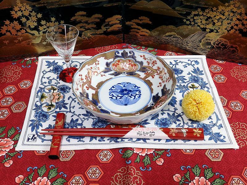 古伊万里 金襴手 窓絵 蝶に花 鶯に梅の図 膾皿 3客 E783A-fboz