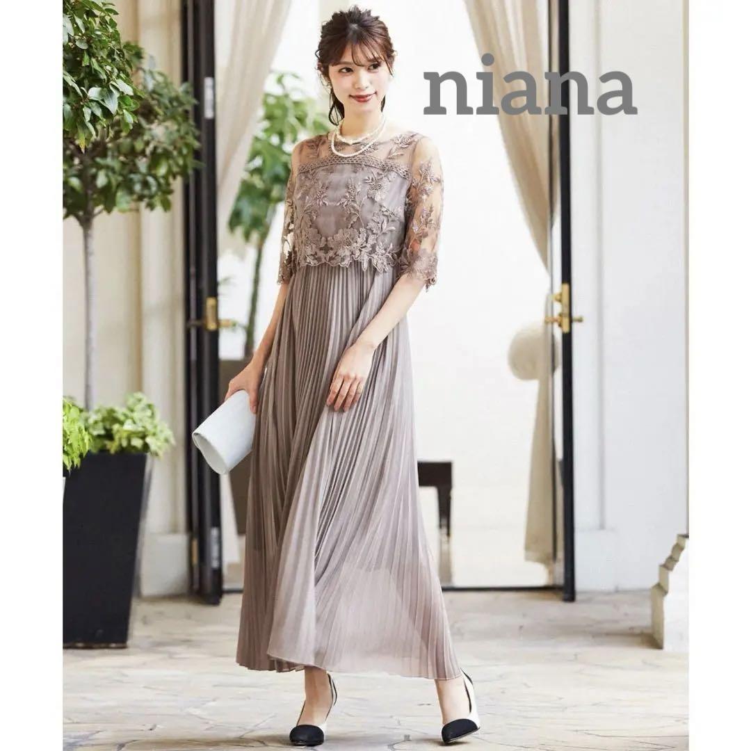 Leja レースショートスリーブ ロングドレス