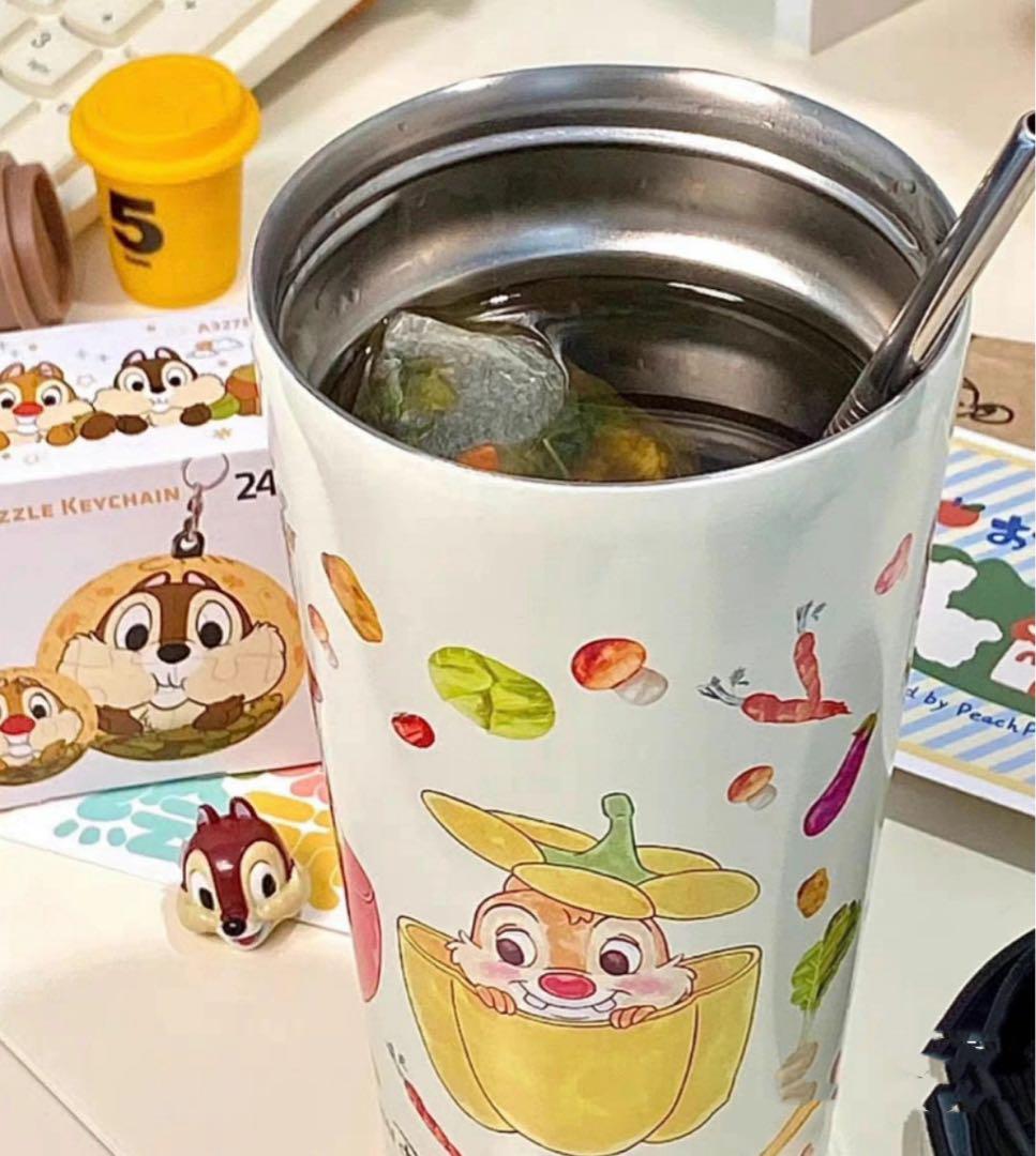 上海ディズニー チップデール ステンレスボトルストロー付きタンブラー 上海ディズニー チップデール ステンレスボトルストロー付きタンブラー