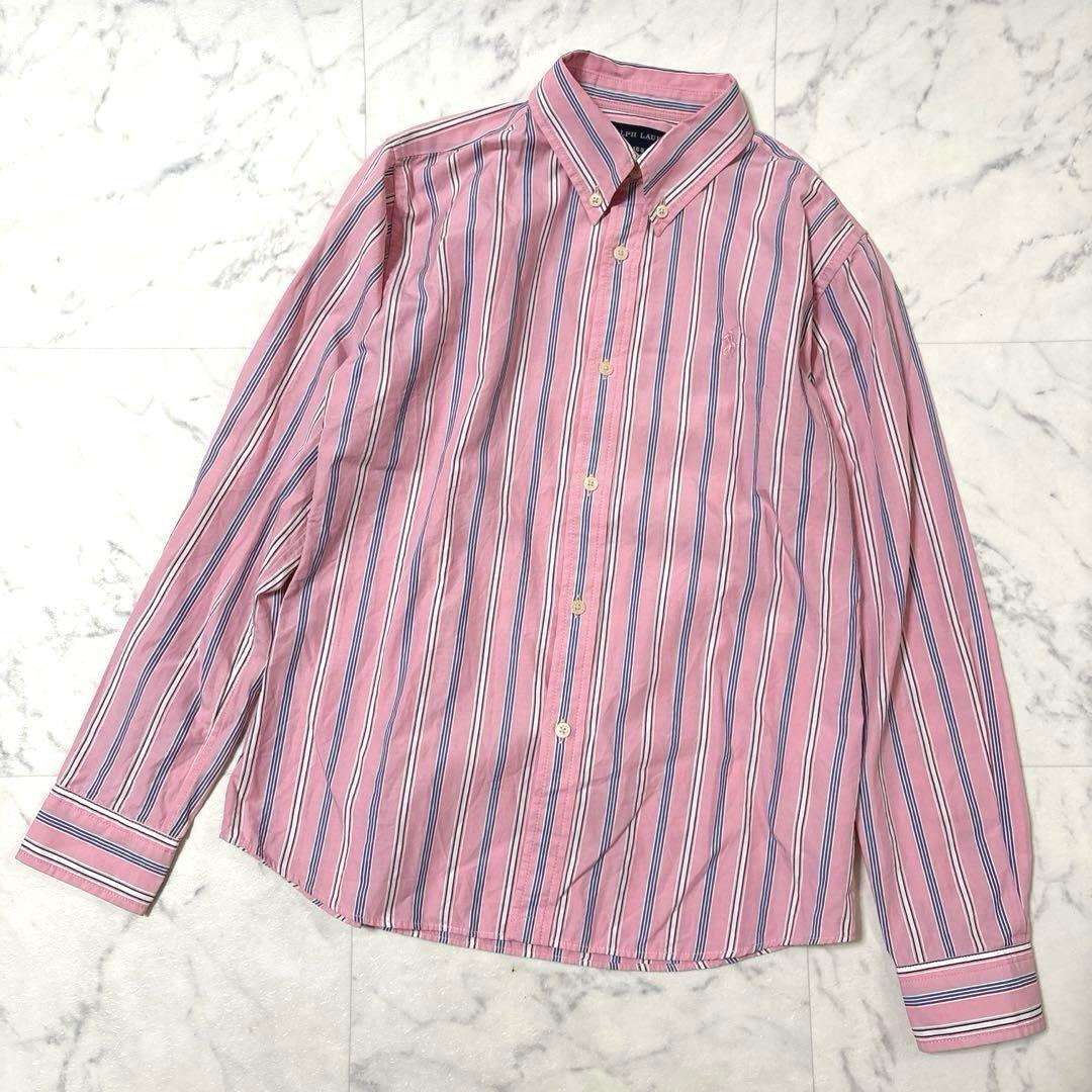 Ralph Lauren ラルフローレン ピンク ストライプ 長袖 シャツ