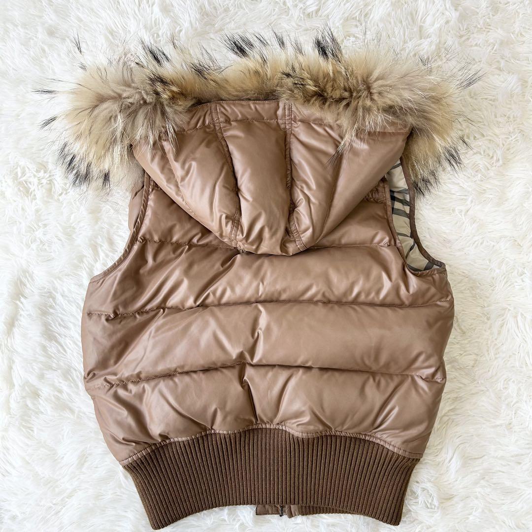 ⭐︎良品⭐︎Burberryノバチェックフェザー ラクーンファー ⭐︎良品⭐︎Burberryノバチェックフェザー ラクーンファー