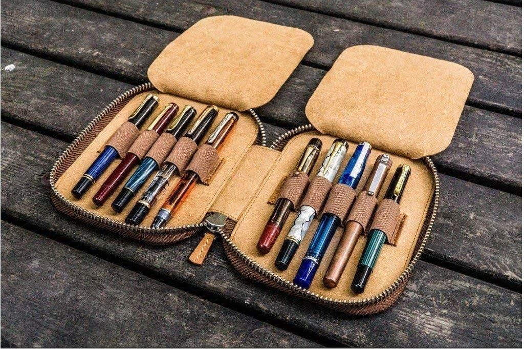 ガレンレザー10本挿しペンケース Galen Leather/ガレンレザー】レザーラウンドジップ10本差しペン