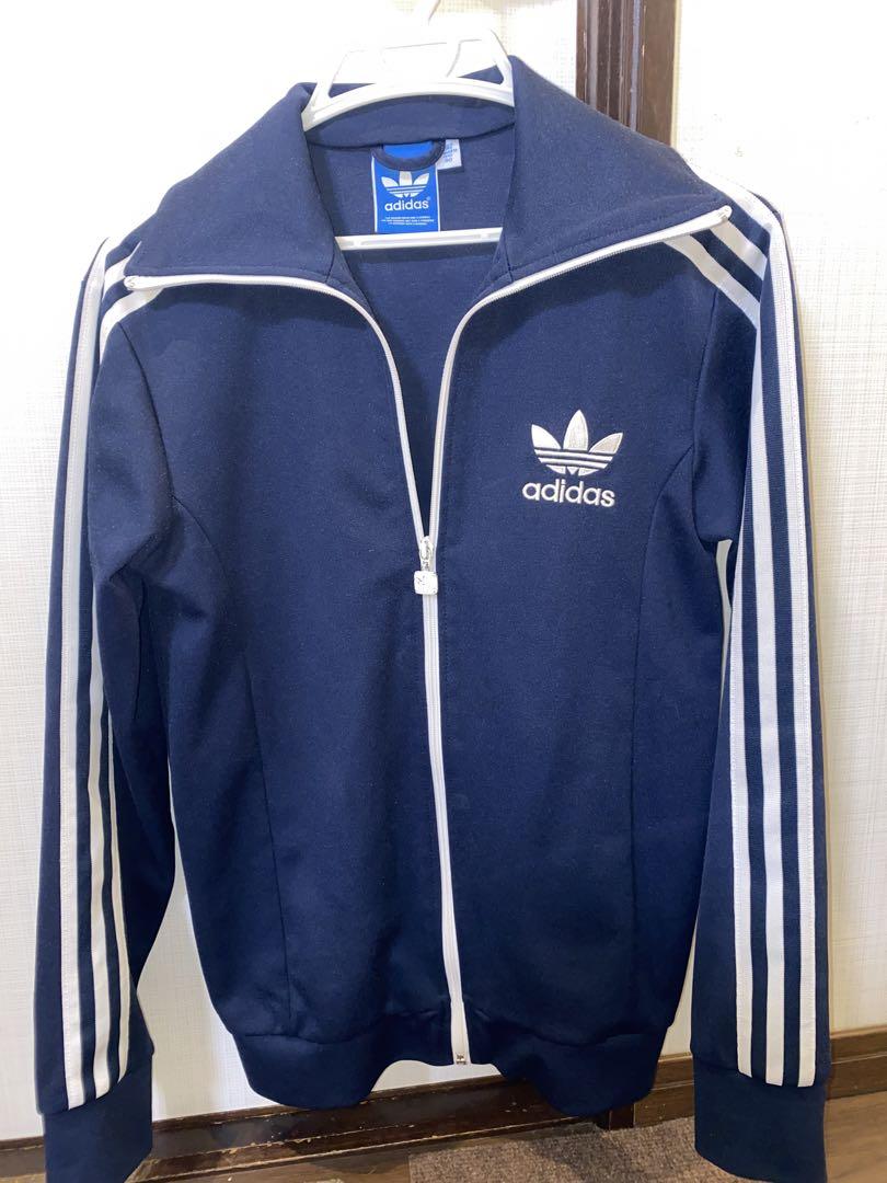 韓国adidas ジップアップジャージ ネイビー 90