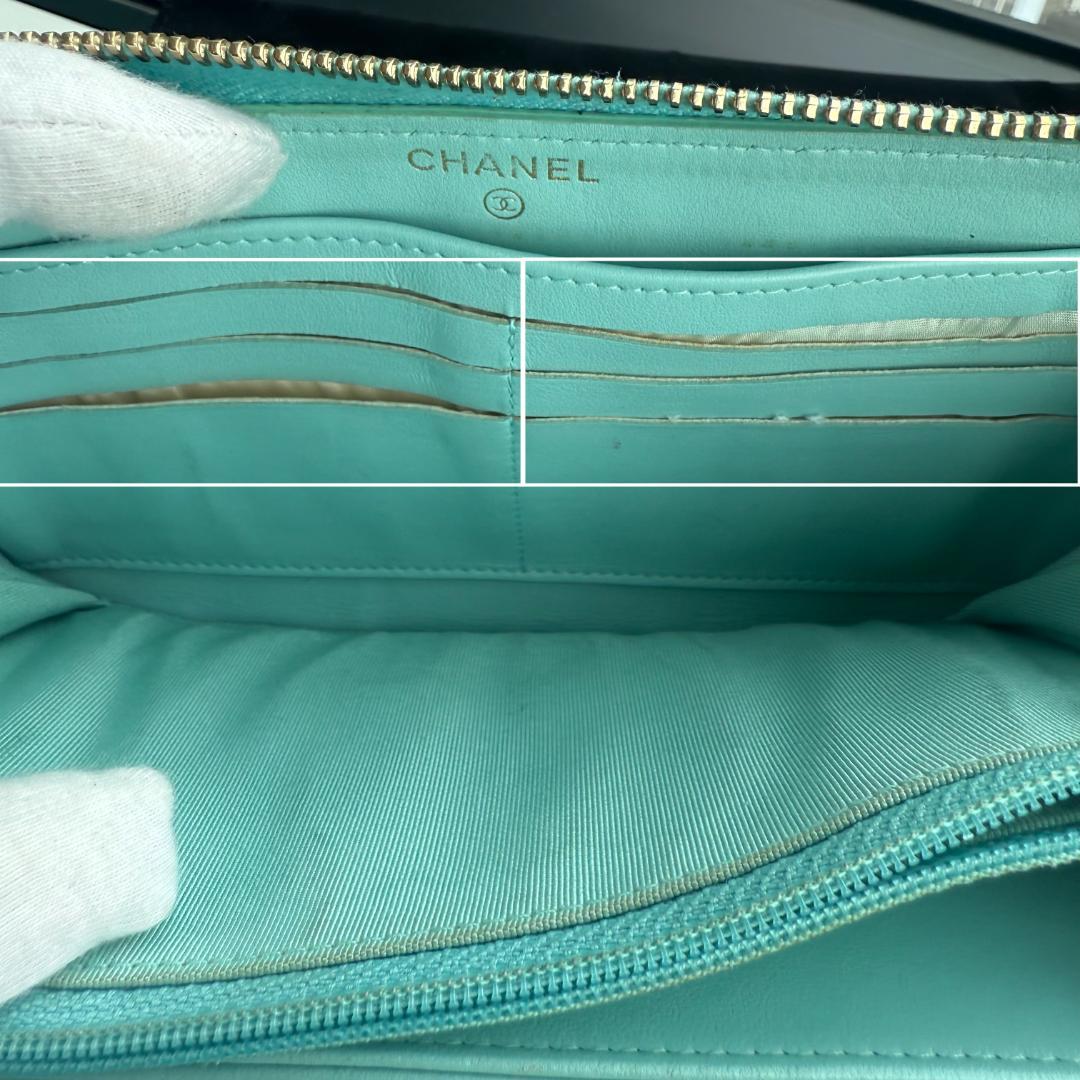 CHANEL シャネル マトラッセ キャビアスキン ジッピーウォレット K23