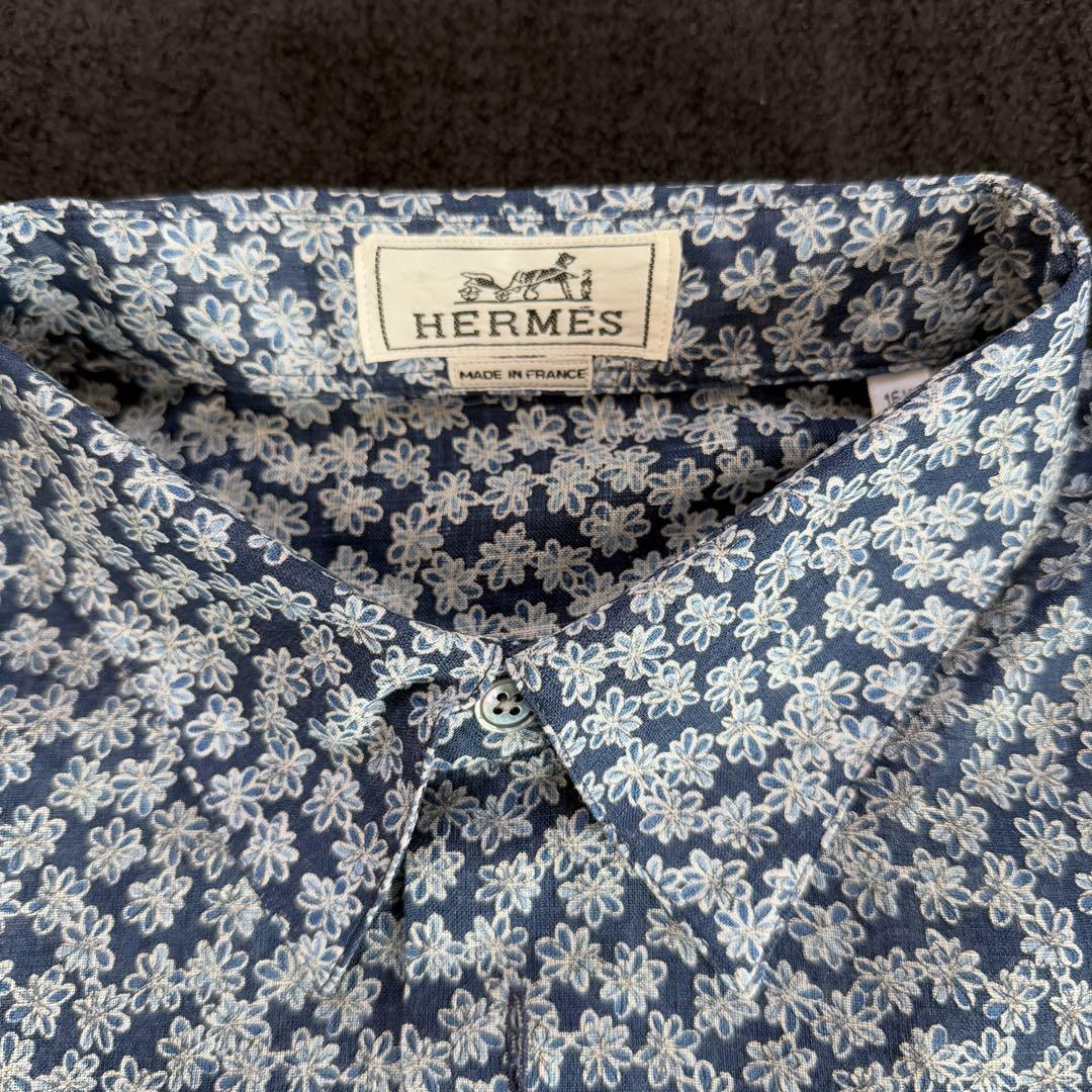 HERMES 花柄シャツ