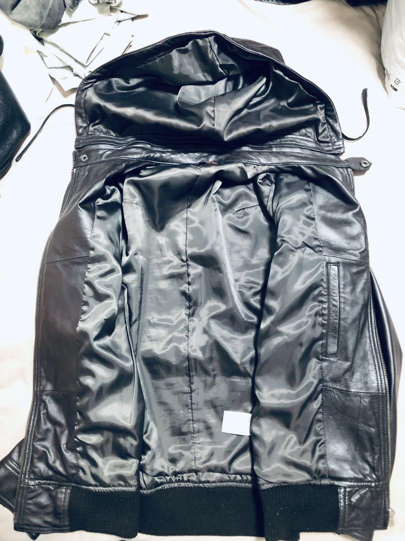 Michel Klein パリ フード付き　レザージャケット 本革 y2k 限定