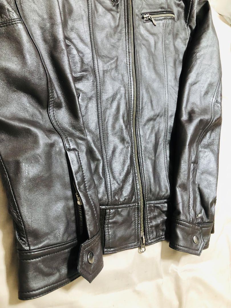 Michel Klein パリ フード付き　レザージャケット 本革 y2k 限定