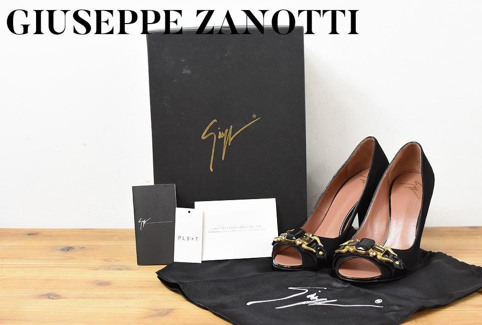 5Z0126 GIUSEPPE ZANOTTI 金具 ヒール パンプス 黒