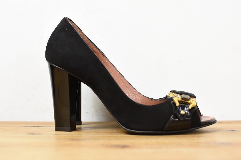 5Z0126 GIUSEPPE ZANOTTI 金具 ヒール パンプス 黒