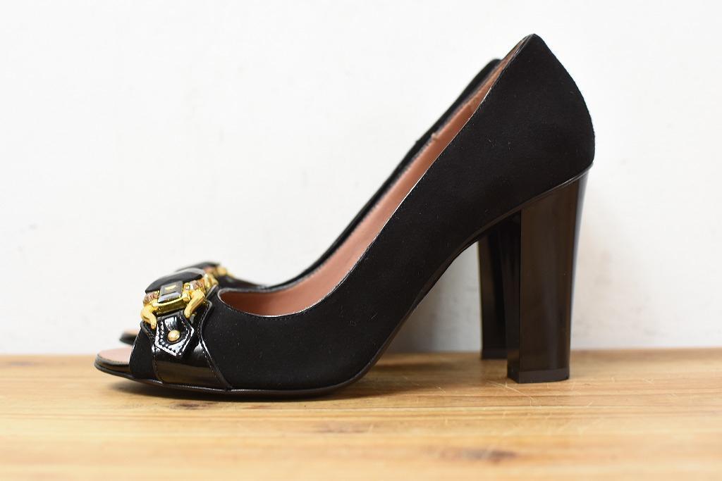 5Z0126 GIUSEPPE ZANOTTI 金具 ヒール パンプス 黒