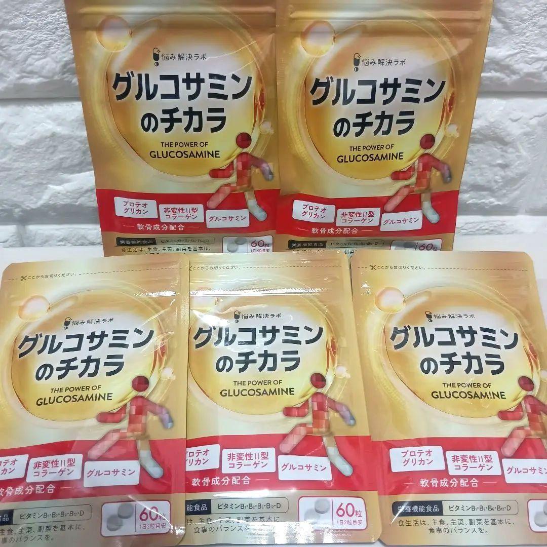 【✨お得な5袋】ひざ 関節 贅沢配合 グルコサミンのチカラ プロテオグリカン