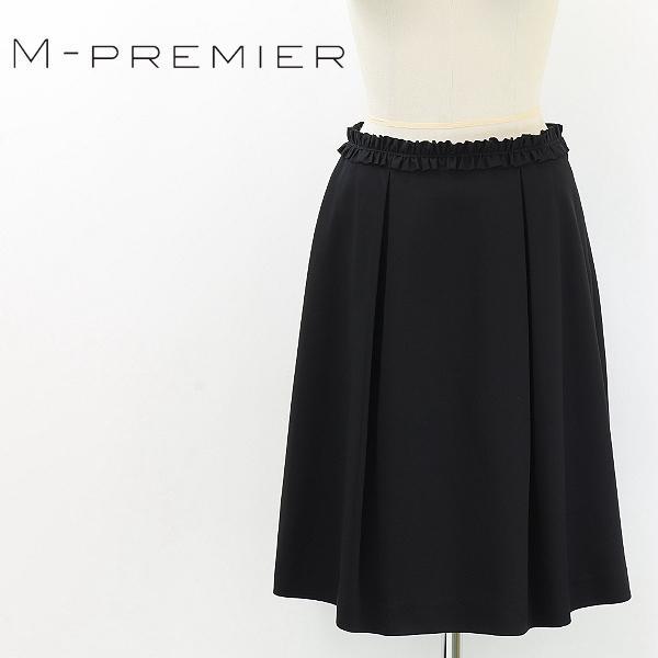 B6221■M-PREMIER エムプルミエ タック フレア スカート 36