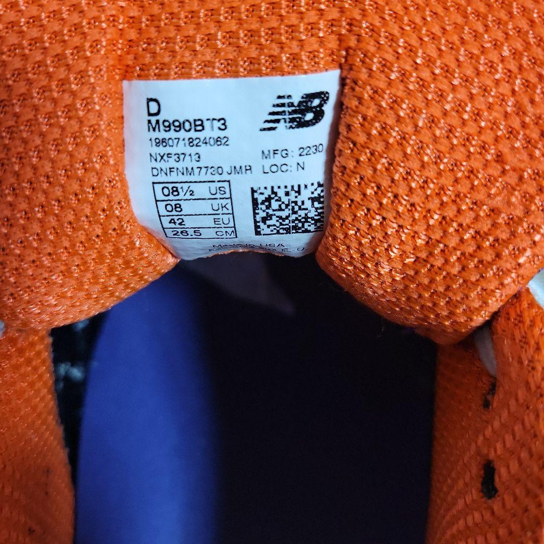 26.5cm ニューバランス New Balance M990BT3 990V3 画像8