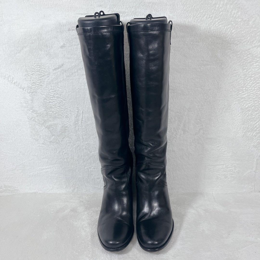 美品✨シップス別注 コルソローマ9 レザー ヒール ロングブーツ 黒 37 美品✨シップス別注 コルソローマ9 レザー ヒール ロングブーツ 黒 37