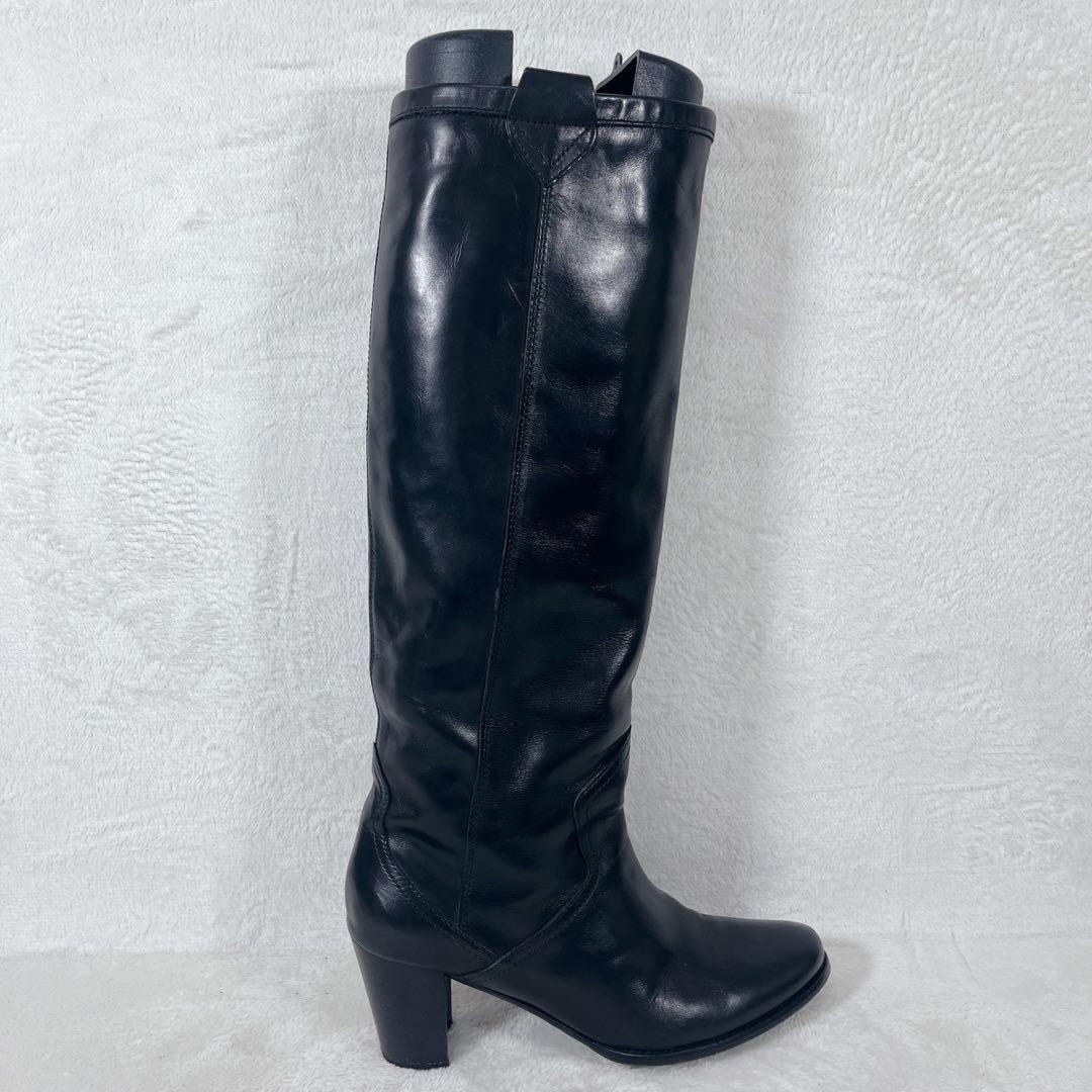 美品✨シップス別注 コルソローマ9 レザー ヒール ロングブーツ 黒 37 美品✨シップス別注 コルソローマ9 レザー ヒール ロングブーツ 黒 37
