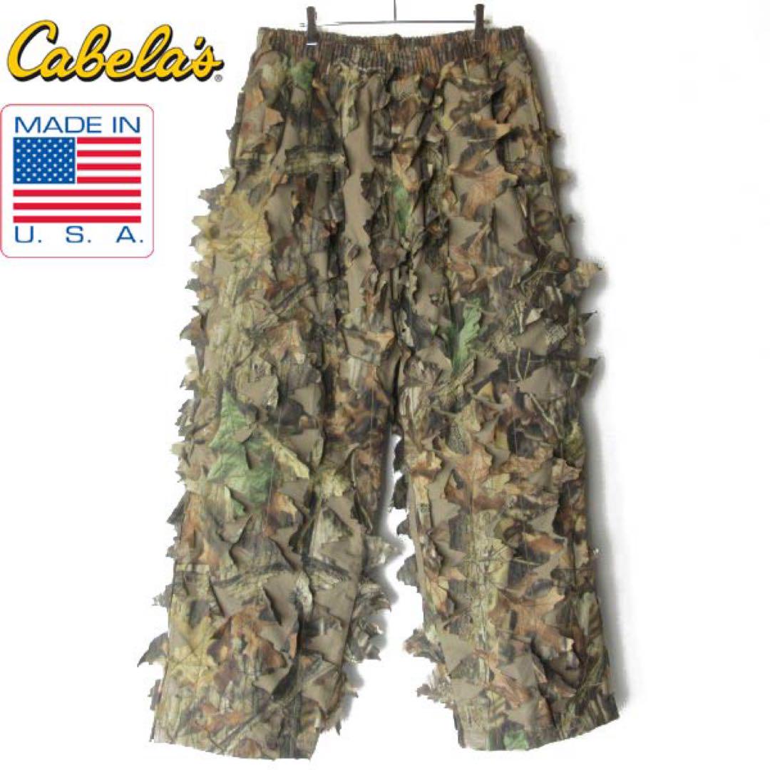 美品 90s USA製 Cabela's 3Dリーフ 迷彩 ギリー パンツ XL