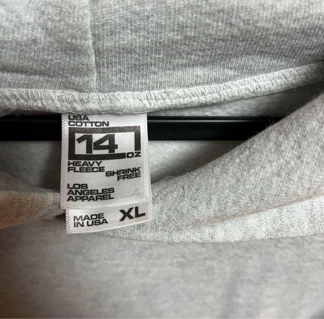 Los Angeles Apparel グレー XL フード付きパーカー