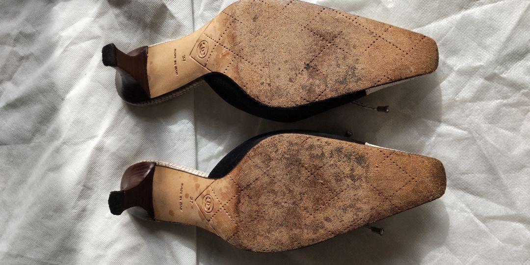 シャネル パンプス シューズ パイソン調 レディース 美品