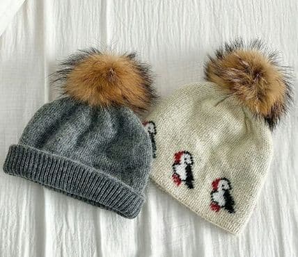 ベビー帽子2点セット ファー付き