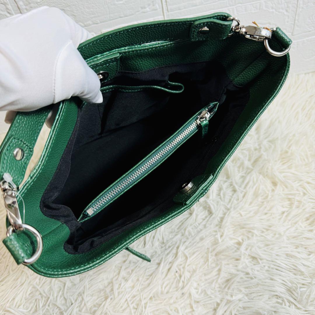 未使用保管品 ハンドバッグ ショルダーバッグ 2way パイソン 緑