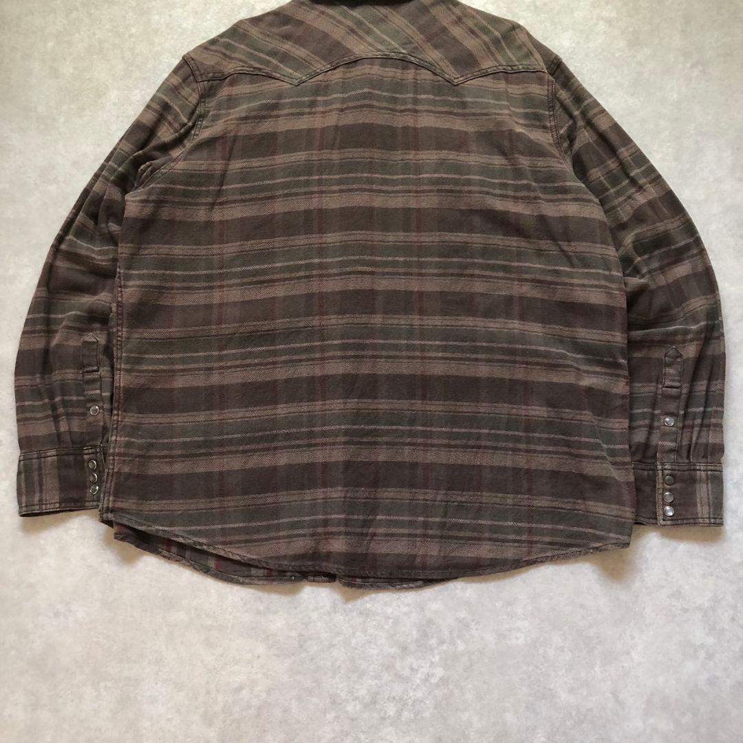 希少鬼フェード00s コンバースウエスタンフランネルシャツ長袖くすみカラー