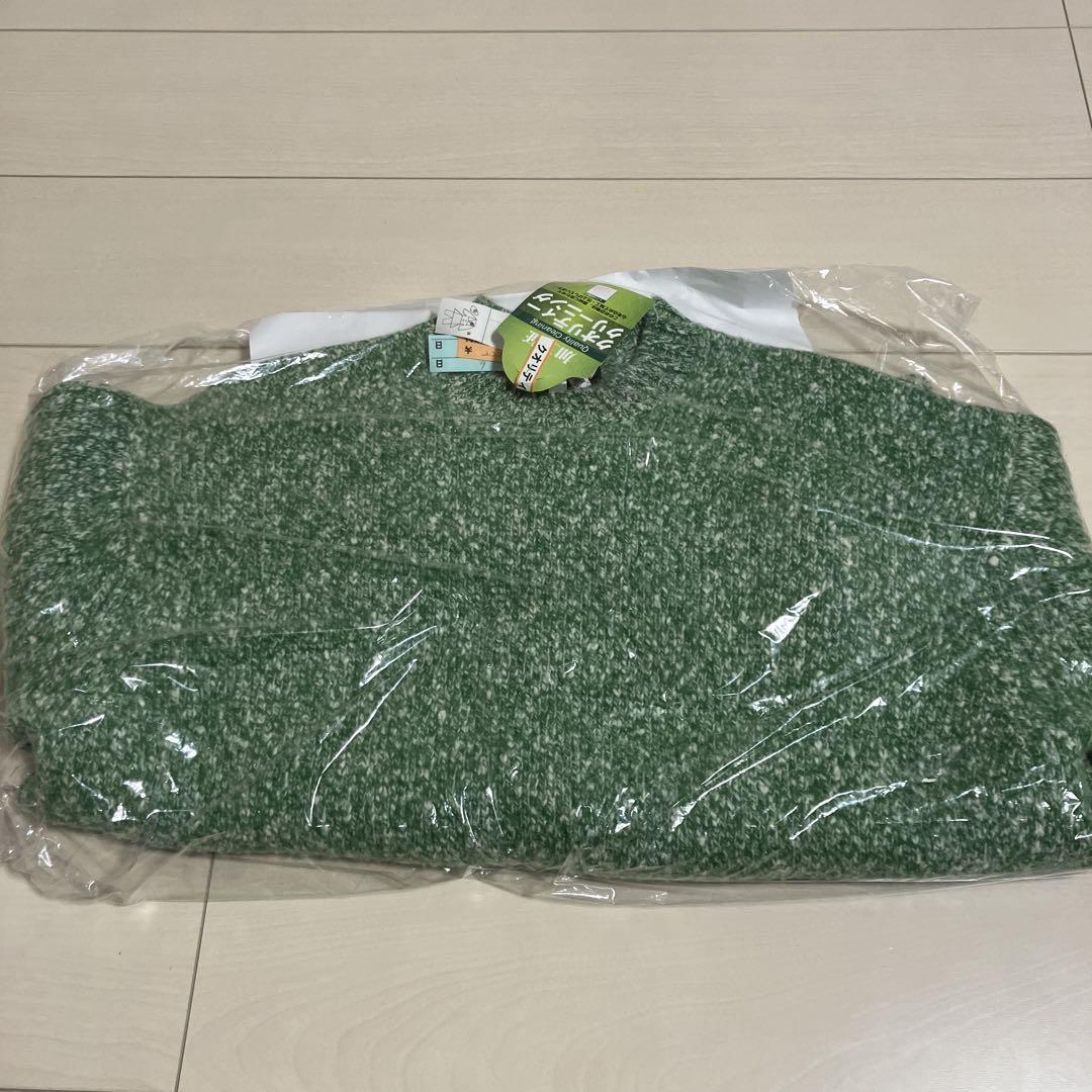 ドゥロワー カシミヤ混ウール グリーンニット トップス