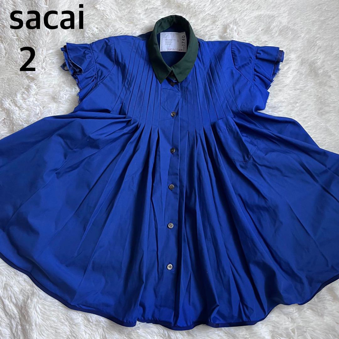 新着セール sacai ニットドッキングブラウス ワンウェイプリーツ加工