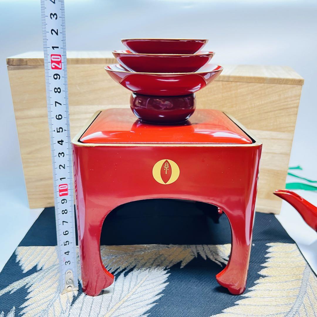 輪島塗木製　蒔絵　茶道具　漆器　お屠蘇　屠蘇器　共箱