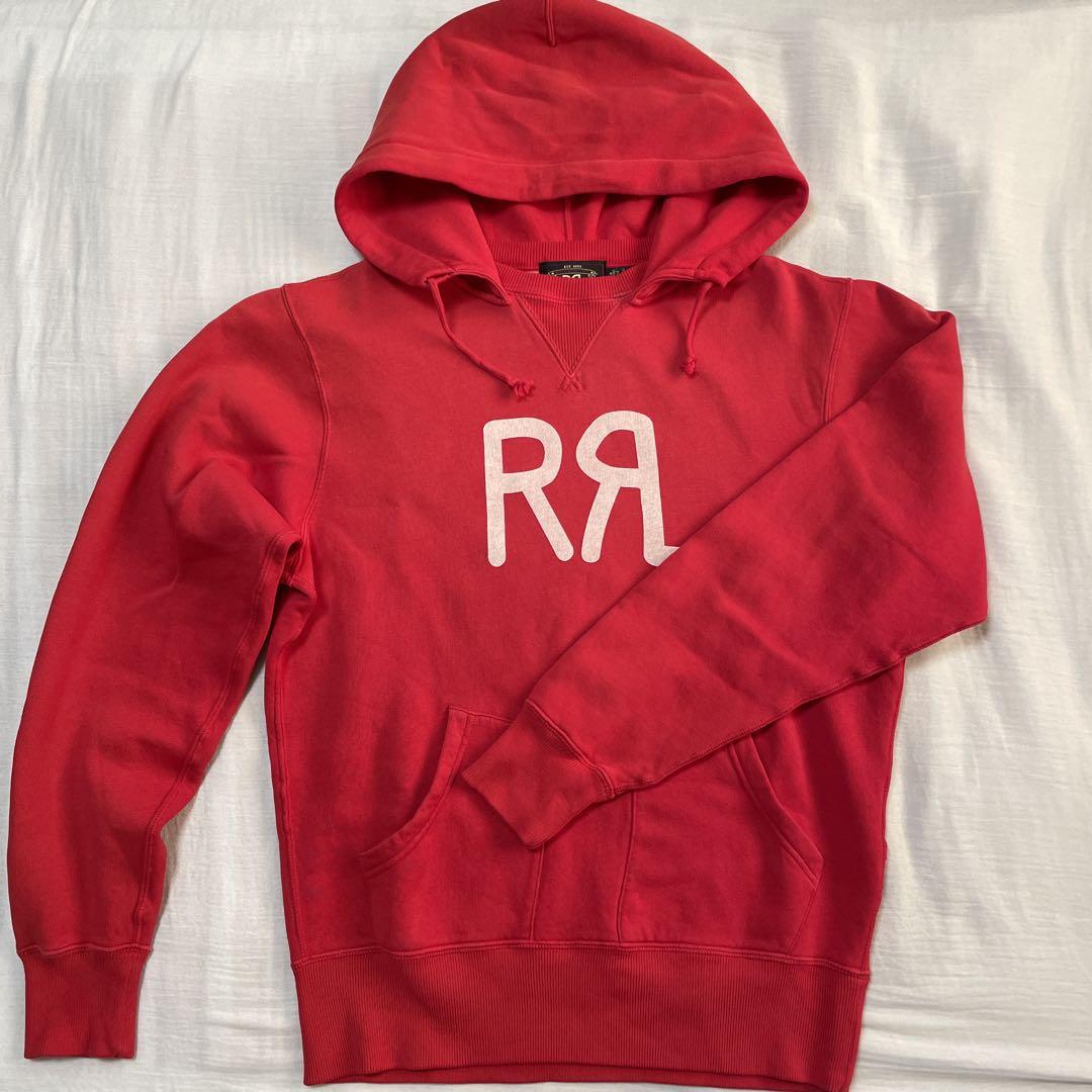 美品】RRL ダブルアールエル ロゴ フリース フーディ
