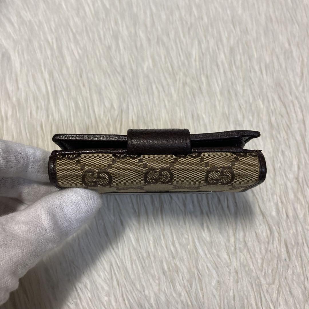 今週特別価格　美品　GUCCI グッチ　二つ折り　コンパクト　ミニ　財布　茶色