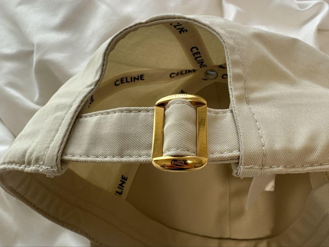 CELINE ベースボールキャップ ベージュ　S