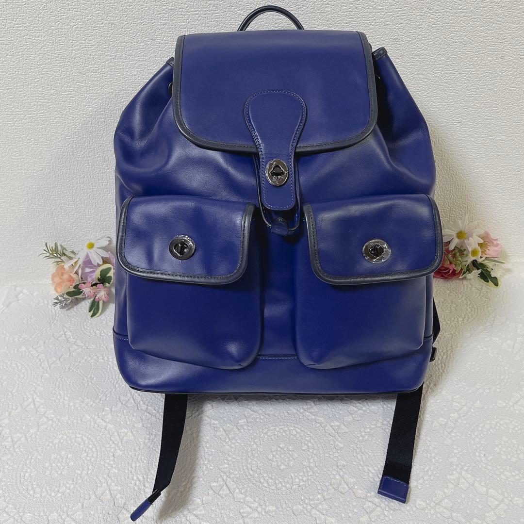 美品★COACH コーチ リュックサック バックパック A4 チャーム 男女兼用