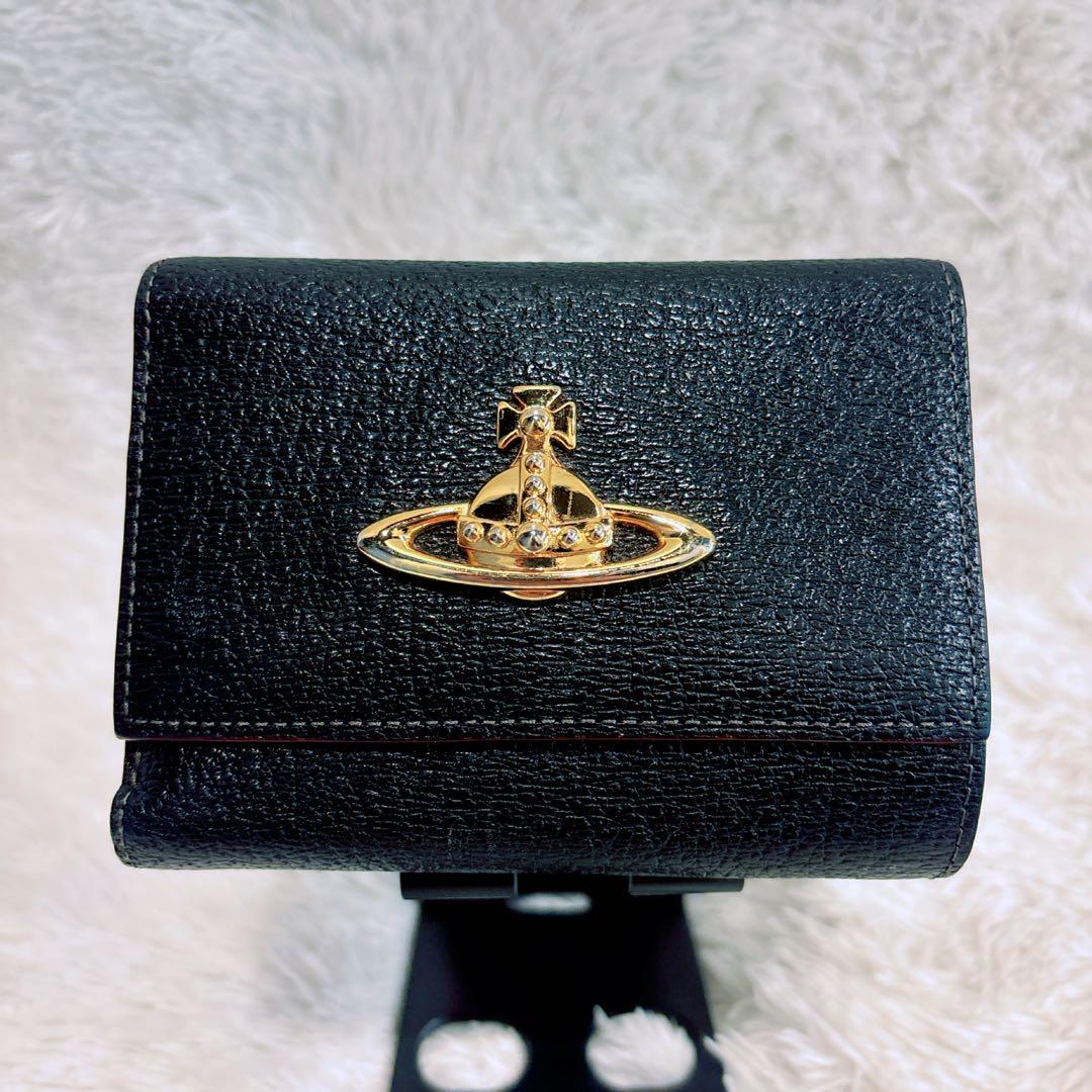 VivienneWestwood 三つ折財布 がま口財布 ブラック ビッグオーブ