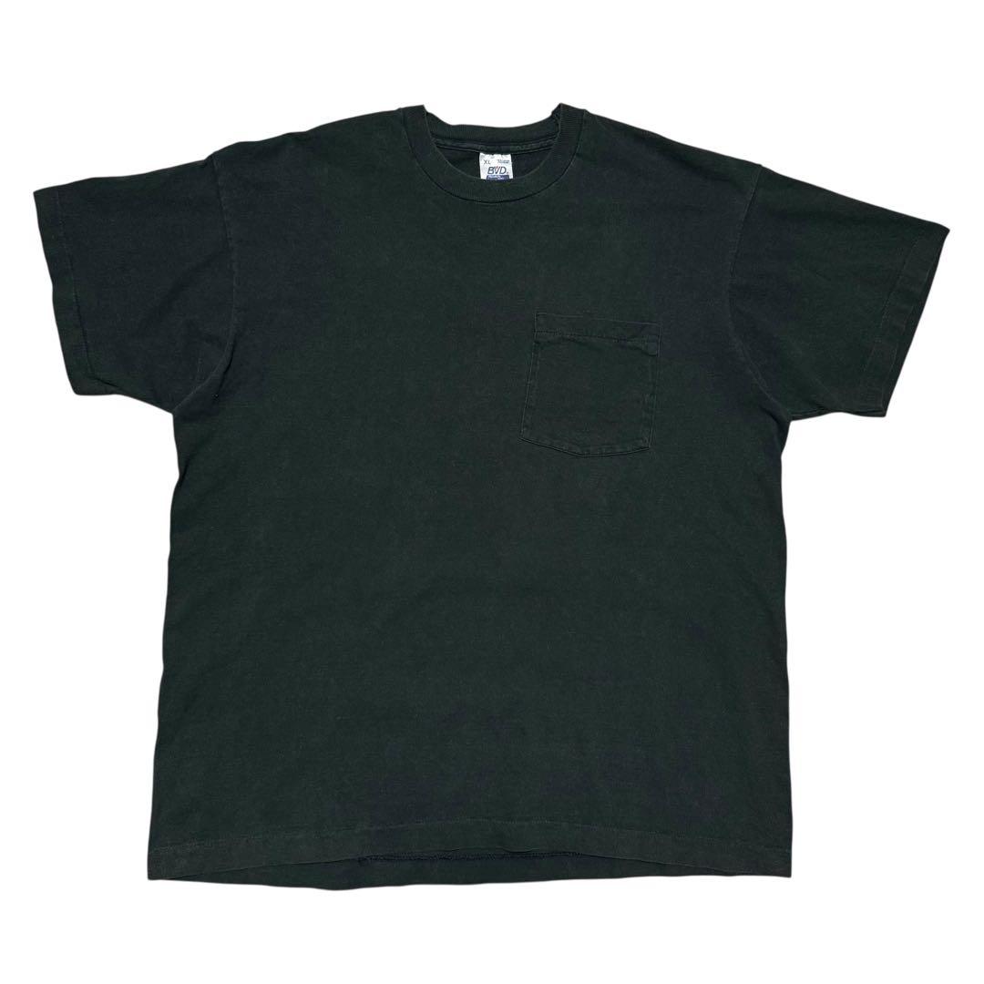 希少 XL 90's BVD ポケット Tシャツ ブラック 無地