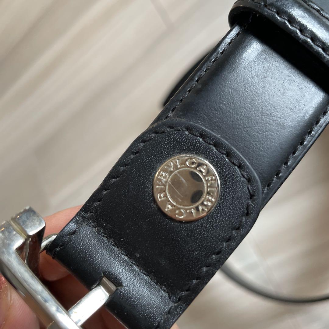 BVLGARI ブラックレザーベルト 110サイズ