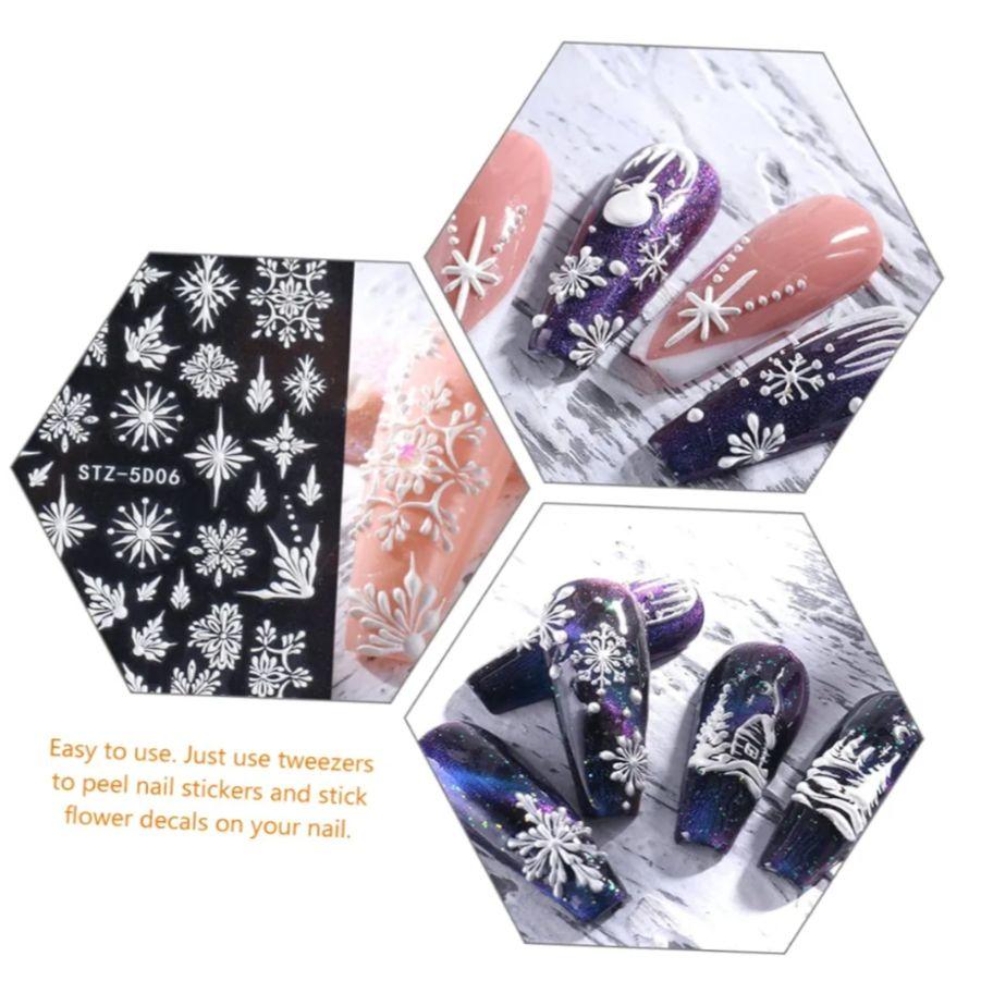 最終値下げ!!ネイルシール 4枚SET ホワイト クリスマス 白 雪 簡単 張る 最終値下げ!!ネイルシール 4枚SET ホワイト クリスマス 白 雪