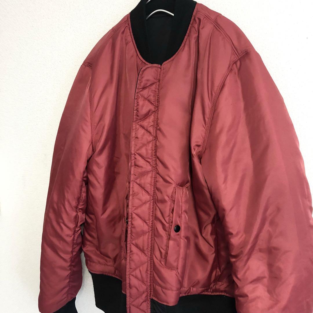 美品　ALPHA バックロゴ MA-1 フライトジャケット ブラック LARGE