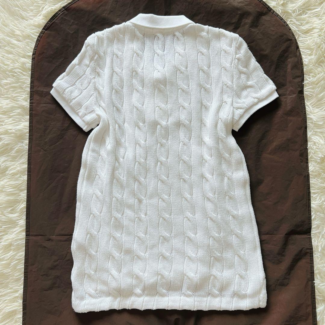 ポロラルフローレン ケーブル編み　ニット　ポロシャツ ホワイト POLO RALPH LAUREN】ケーブルニット ポロシャツ | (トップス