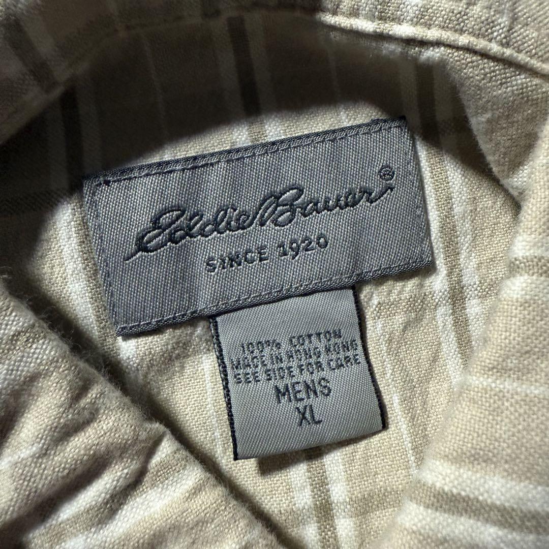 90s EddieBauer BDチェックシャツXLベージュCBOYグランパ美品 90s EddieBauer BDチェックシャツXLベージュCBOYグランパ美品