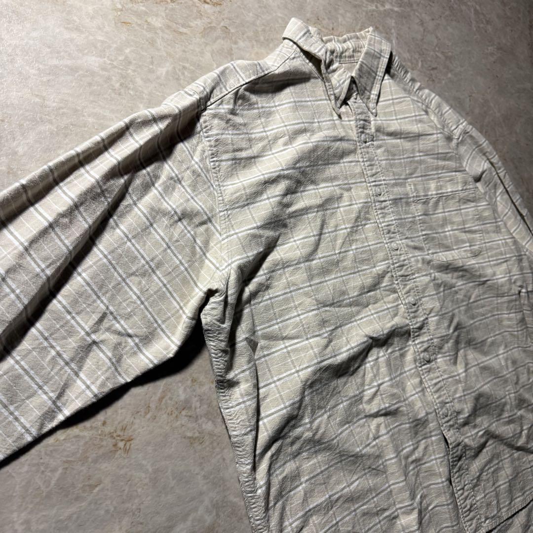 90s EddieBauer BDチェックシャツXLベージュCBOYグランパ美品 90s EddieBauer BDチェックシャツXLベージュCBOYグランパ美品