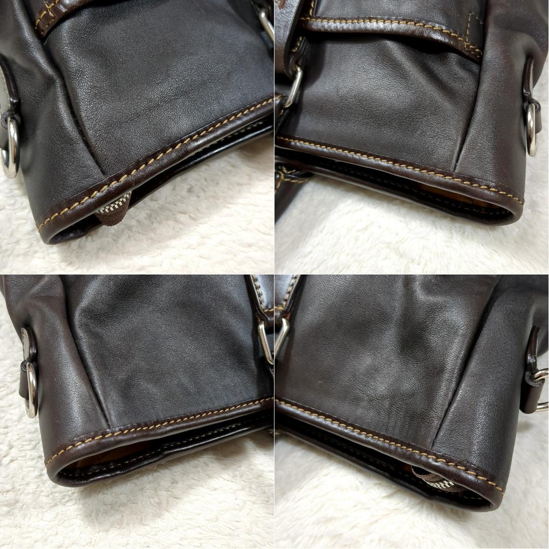 ステファノマーノ ビジネスバッグ 2way レザー A4収納 ダークブラウン