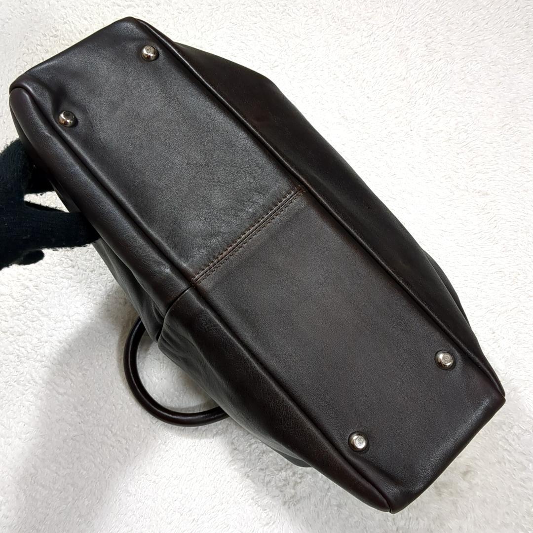 ステファノマーノ ビジネスバッグ 2way レザー A4収納 ダークブラウン