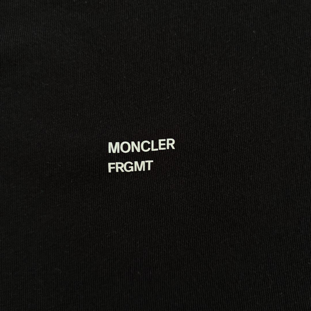 【ルイスレザーコラボ】モンクレール/フラングメント/Tシャツ/黒/L/QR確認済